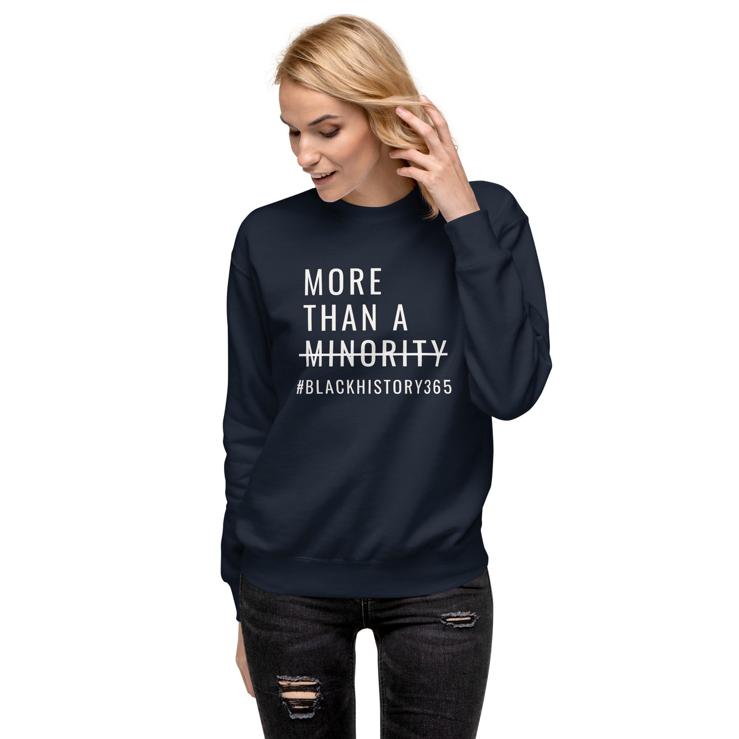 MTAM - Black History 365 Sweatshirt - Ribbed Crew Neck, Comfortable Fit, Made on Demand