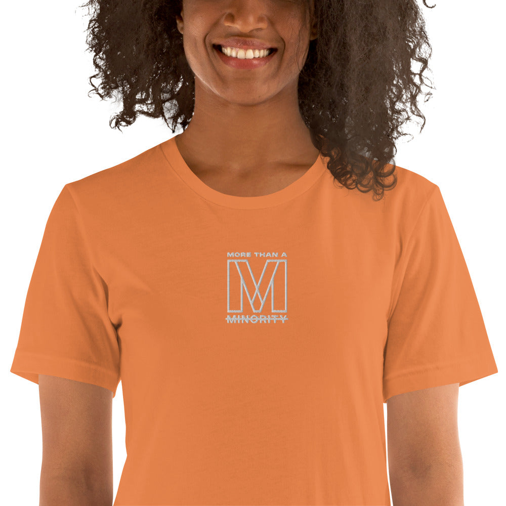 MTAM - More Than A Minority Embroidered Logo Tee - Multiple Color, 100% Cotton, Multiple Colors, Trendy Unisex Streetwear T-Shirt