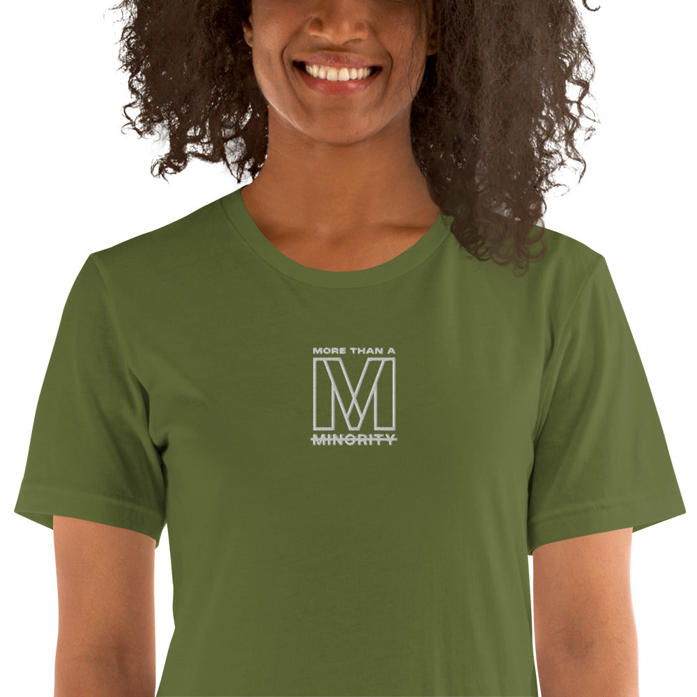 MTAM - More Than A Minority Embroidered Logo Tee - Multiple Color, 100% Cotton, Multiple Colors, Trendy Unisex Streetwear T-Shirt