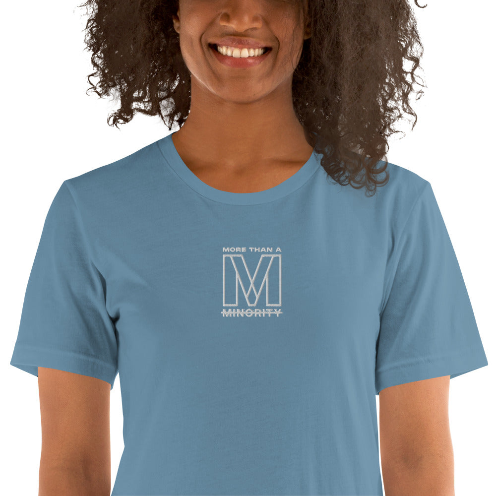 MTAM - More Than A Minority Embroidered Logo Tee - Multiple Color, 100% Cotton, Multiple Colors, Trendy Unisex Streetwear T-Shirt