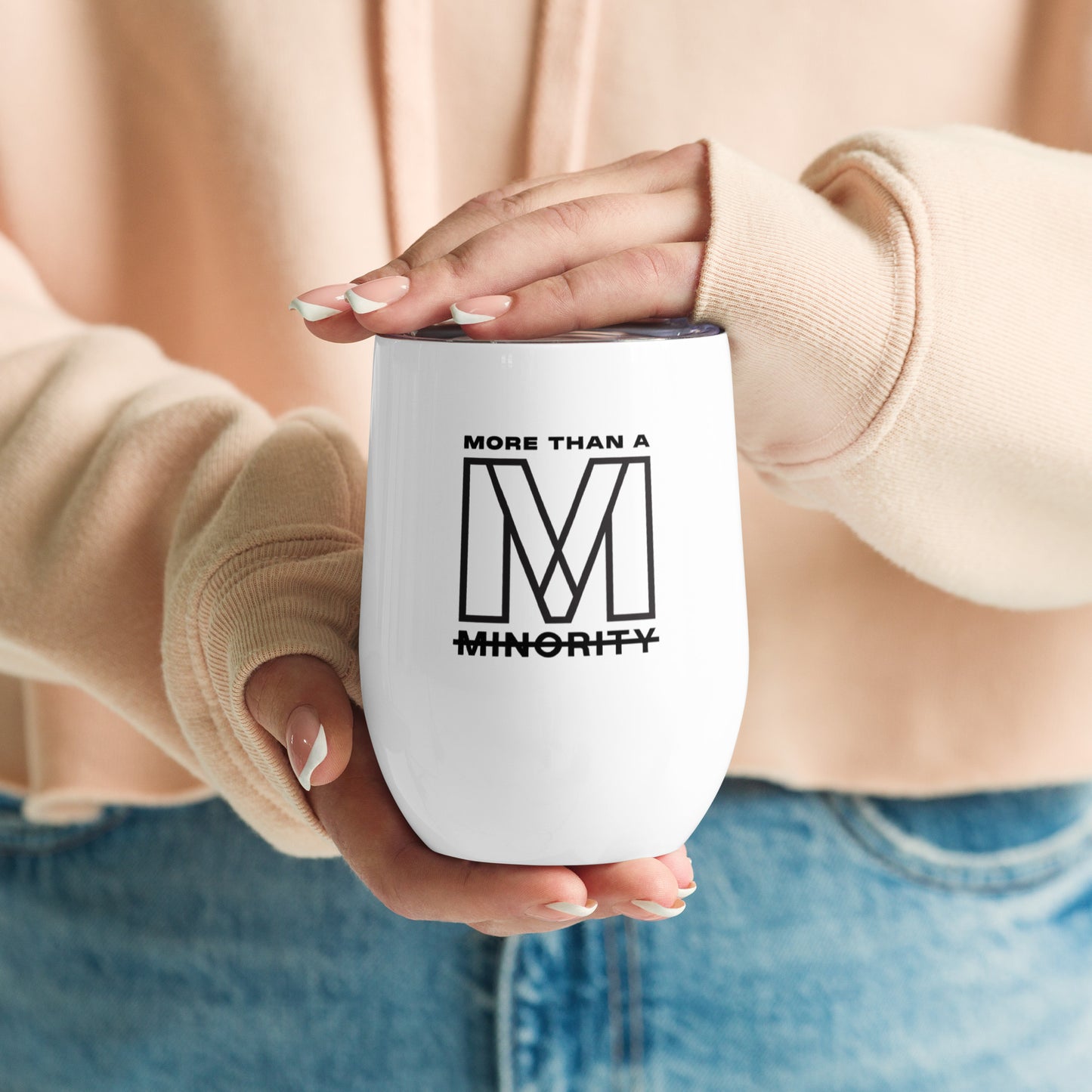 MTAM - Logo 12 oz Stainless Steel Wine Tumbler | Double-Wall Vacuum Seal, Unique Curved Shape