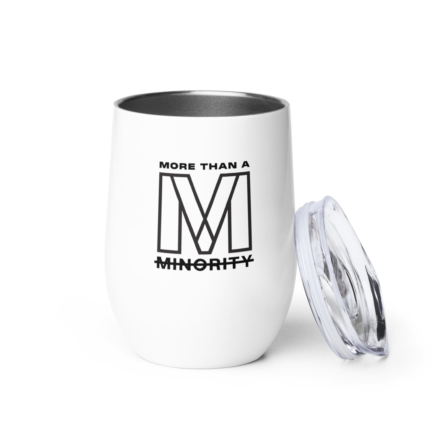 MTAM - Logo 12 oz Stainless Steel Wine Tumbler | Double-Wall Vacuum Seal, Unique Curved Shape