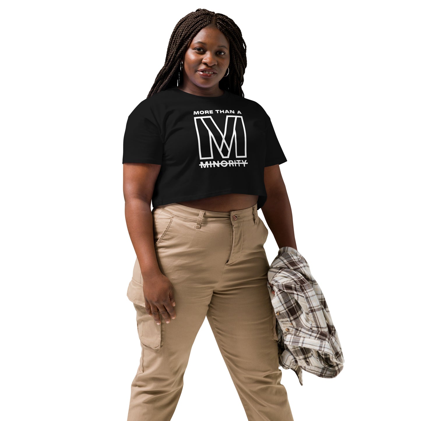 MTAM - Valuable Back Crop Top & MTM- 100% Combed Cotton, Relaxed Fit, Cropped Length