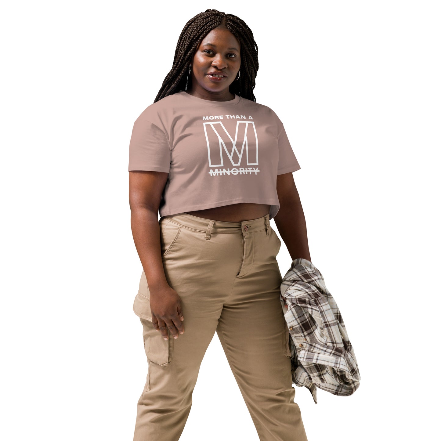 MTAM - Valuable Back Crop Top & MTM- 100% Combed Cotton, Relaxed Fit, Cropped Length